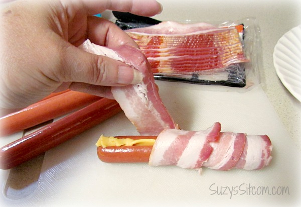 southern style bacon wrapped slaw dogs camping recipe 
