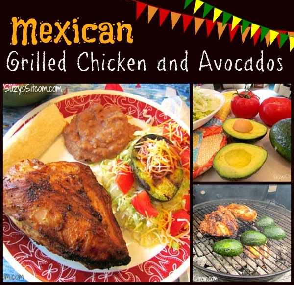 mexican grilled chicken and avocados
